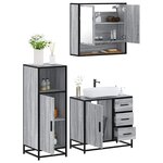 vidaXL Ensemble de meubles de salle de bain 3 Pièces Sonoma gris