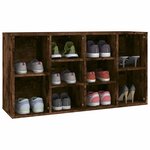 vidaXL Banc à chaussures Chêne fumé 103x30x55 cm Bois d'ingénierie