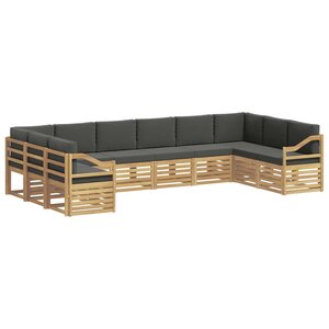 vidaXL Ensemble de canapés d'extérieur 10 pc Blanc et anthracite