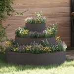 vidaXL Cache-pot de jardin Noir 90 x 90 x 20 cm Acier