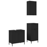 vidaXL Ensemble de mobilier de salle de bain avec tiroir 3 Pièces Noir