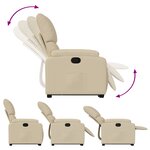 vidaXL Fauteuil inclinable Crème Tissu