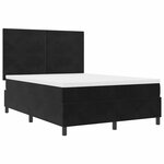 vidaXL Lit à ressorts avec matelas Noir 160 x 200 cm Velours
