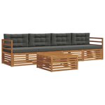 vidaXL Ensemble de canapés d'extérieur 5 pc Naturel et Anthracite