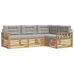 vidaXL Ensemble de canapés d'extérieur 5 pc Blanc et gris clair