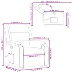 vidaXL Fauteuil de massage inclinable Noir Velours