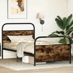 vidaXL Cadre de lit sans matelas 100x190 cm chêne fumé bois ingénierie