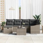 vidaXL Ensemble de Canapés avec coussin 7 Pièces polyrotin