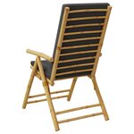 vidaXL Chaises inclinables de jardin pliantes lot de 2 coussins bambou