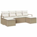 vidaXL Ensemble de canapé de jardin avec coussin 6 Pièces Beige et crème
