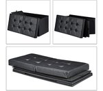 Banquette avec espace de rangement à couvercle en cuir artificiel 75 cm noir 13_0000372_2