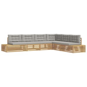 vidaXL 7 pc Ensemble de canapés d'extérieur Polyester Blanc