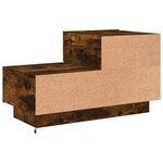 vidaXL Table de chevet avec lumières LED chêne fumé 70x36x40 5 cm