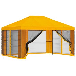 vidaXL Abri de jardin avec parois 4 × 3 m Jaune Polyester et Acier