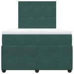 vidaXL Sommier à lattes de lit et matelas Vert foncé 120x200cm Velours