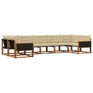 vidaXL Ensemble de canapés d'extérieur 7 Pièces Naturel et Beige