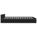 vidaXL Cadre de lit avec tiroirs sans matelas noir 150x200 cm
