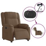 vidaXL Fauteuil inclinable électrique Marron Tissu