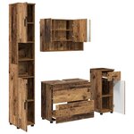 vidaXL Ensemble de mobilier de salle de bain 4 Pièces Bois Ancien