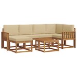 vidaXL Ensemble de canapés d'extérieur 7 Pièces Naturel et Beige