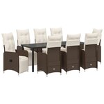 vidaXL Ensemble de salle à manger pour jardin 9 pc Marron polyrotin