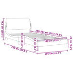 vidaXL Cadre de lit Dover gris clair 100x203 cm velours