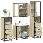 vidaXL Ensemble de meubles de salle de bain 4 Pièces chêne sonoma