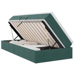 vidaXL Lit avec rangement et matelas Vert foncé 90 x 190 cm Velours