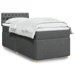 vidaXL Sommier à lattes de lit avec matelas Gris foncé 80x200 cm Tissu