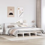 vidaXL Lit bibliothèque sans matelas blanc 180x200 cm bois massif