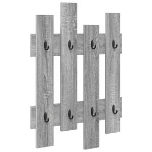 vidaXL Porte-manteau mural avec stockage Gris sonoma 60 x 3 x 82 cm