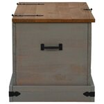 vidaXL Coffre de rangement HALDEN gris 91x48x47 cm bois massif pin