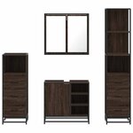 vidaXL Ensemble de meubles de salle de bain 4 Pièces chêne marron