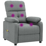 vidaXL Fauteuil de massage Gris foncé Tissu