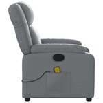 vidaXL Fauteuil de massage inclinable Gris Similicuir
