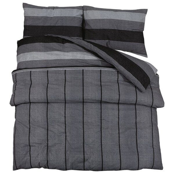 vidaXL Ensemble de housse de couette gris foncé 260x220 cm Coton