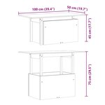 vidaXL Table de jardin 100x50x75 cm bois de pin imprégné