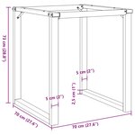 vidaXL Pieds de table à manger cadre en O 70x70x73 cm acier