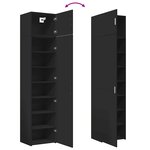 vidaXL Armoire de rangement mince noir 50x42 5x225cm bois d'ingénierie