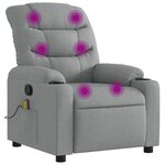 vidaXL Fauteuil de massage inclinable gris clair tissu