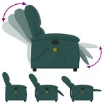 vidaXL Fauteuil de massage inclinable électrique Vert foncé Tissu