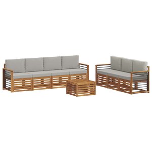 vidaXL Ensembles de canapés 8 pc Gris Naturel et Clair