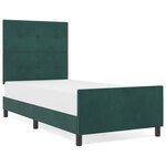 Cadre de lit vidaXL Vert foncé 90x200 cm en Velours