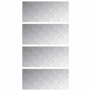 vidaXL Plaques à damier 4 Pièces Argent 90 x 40 cm Aluminium