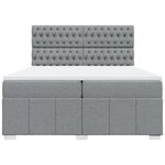 vidaXL Sommier à lattes de lit avec matelas Gris clair 200x200cm Tissu