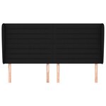 vidaXL Tête de lit avec oreilles Noir 203x23x118/128 cm Tissu