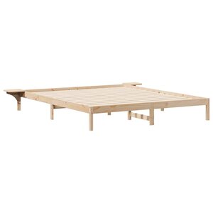 vidaXL Cadre de lit avec tables de chevet Naturel 200 x 210 cm