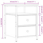vidaXL Tables de chevet 2 Pièces noir 44x45x60 cm bois d’ingénierie