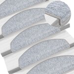 vidaXL Tapis d'escalier 10 Pièces 65x24x4 cm Gris clair