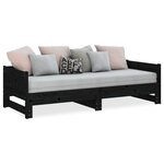 vidaXL Lit coulissant sans matelas noir 2x(90x190) cm